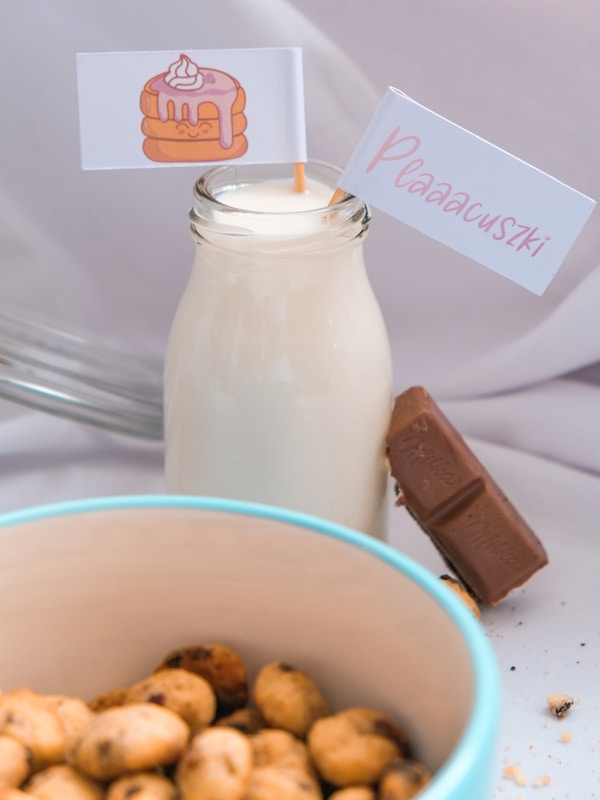 Milk in clear glass jar