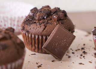 chocolate cupcake with chocolate on top