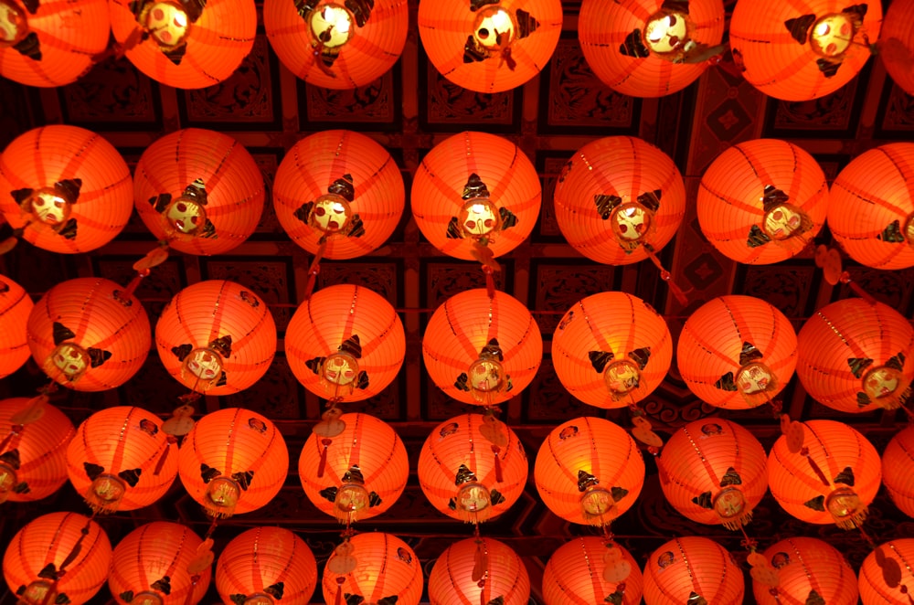 red paper lanterns on the street