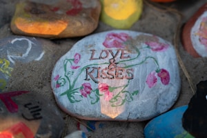 Painted Paw Print Rock