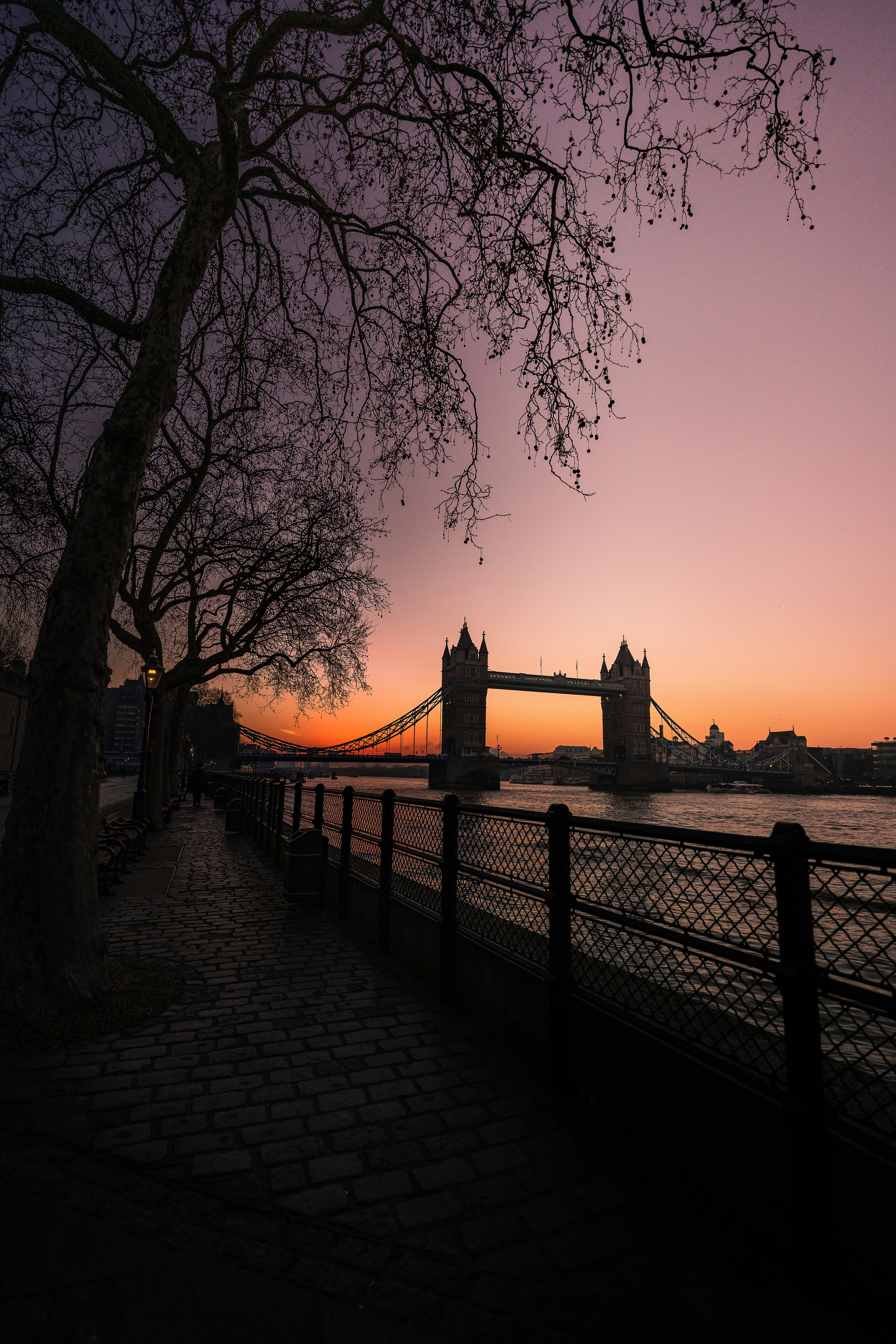 silhouette of bridge during sunset