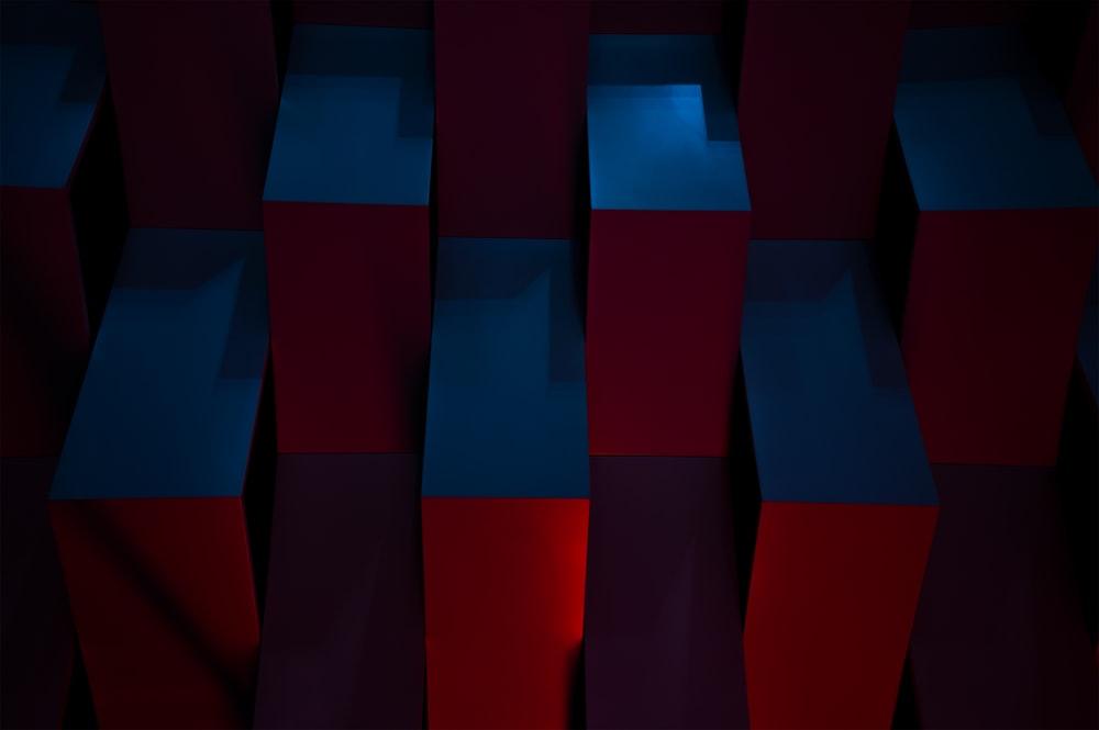 red and blue abstract art
