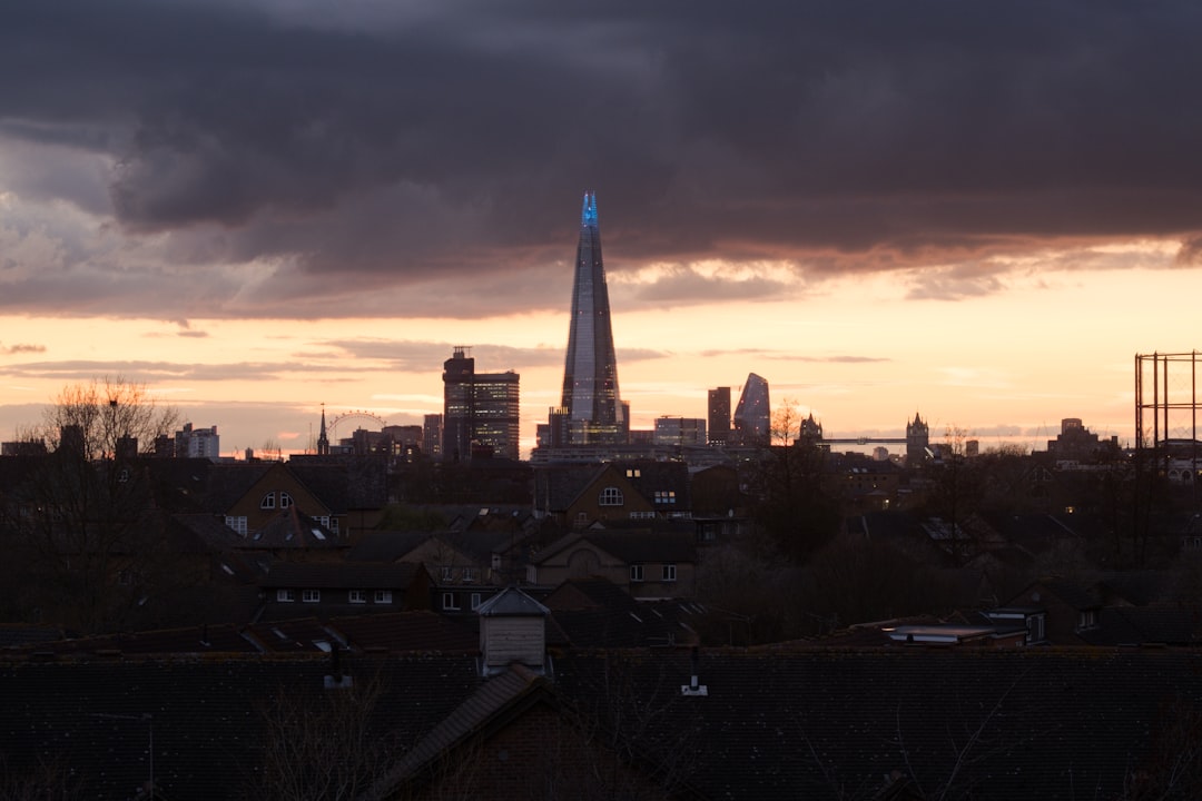 high rise building during sunset