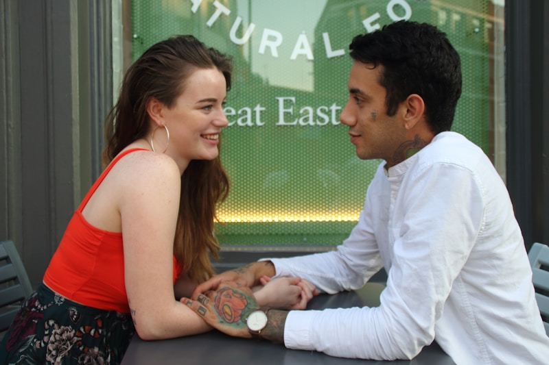 Romantic kiss international couple