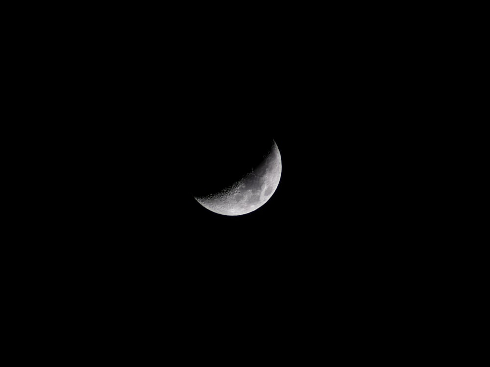 Foto en escala de grises de la luna llena