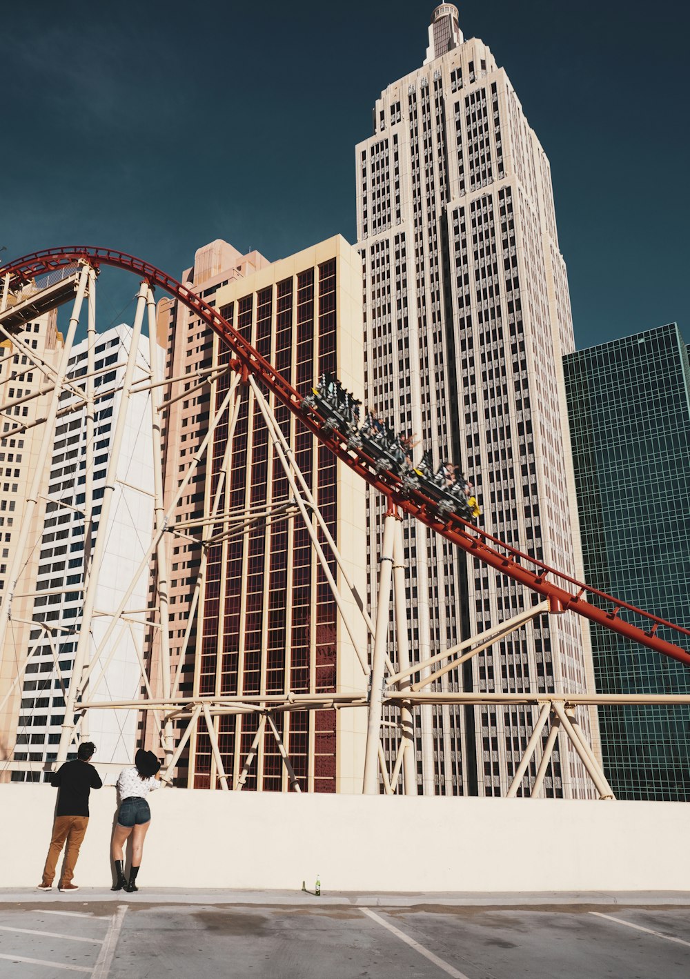 red and white roller coaster