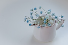 white flowers in white ceramic vase