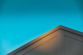 A serene architectural photograph showcasing a unique perspective.