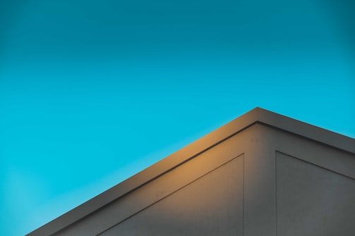 A serene architectural photograph showcasing a unique perspective.