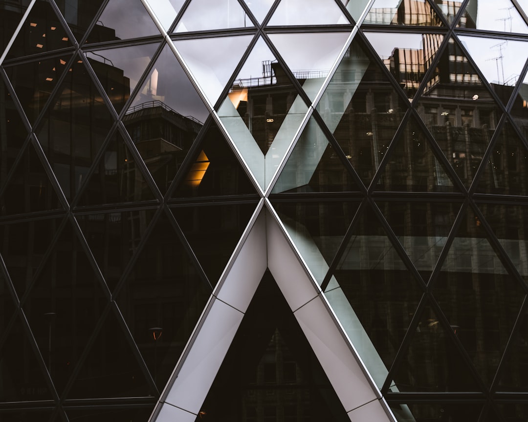 white and black glass building