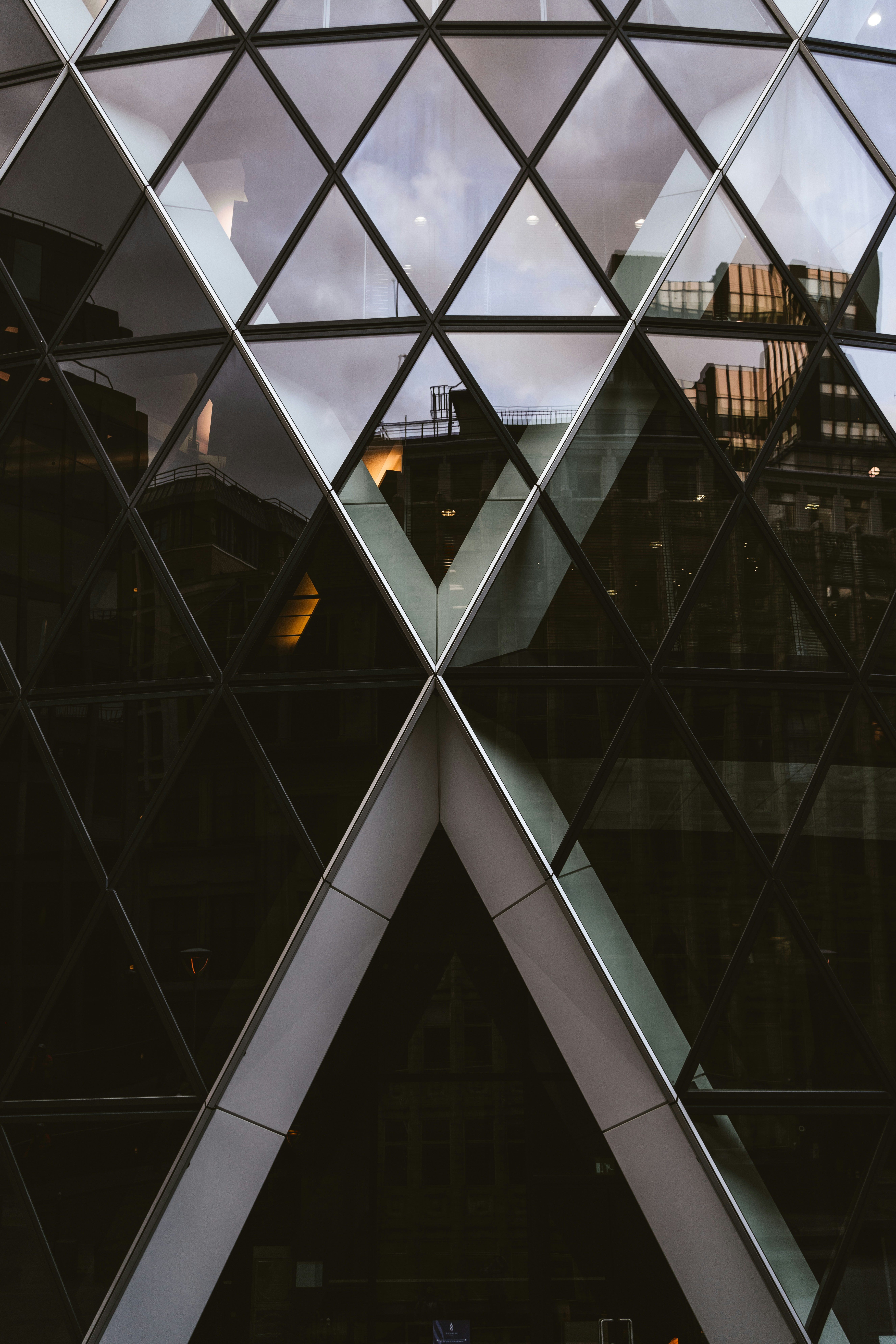 white and black glass building