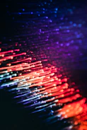 purple and pink lights in a dark room