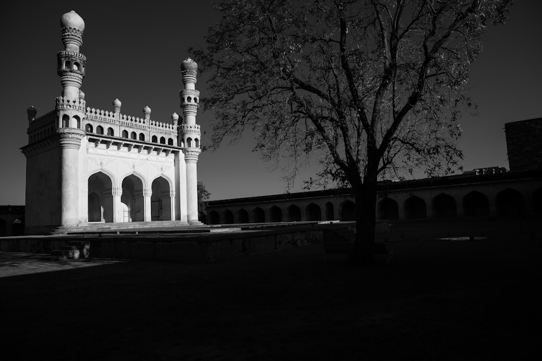 grayscale photo of concrete building,