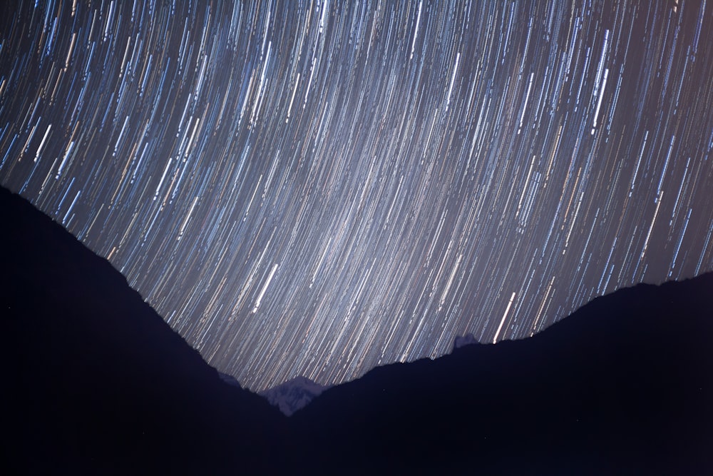 time lapse photography of stars during night time