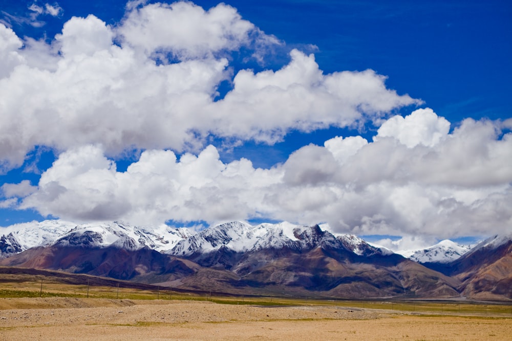 brown field under white clouds and blue sky during daytime