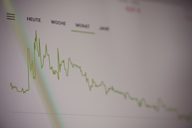 Graph illustrating steady monthly growth in online sales for a client.