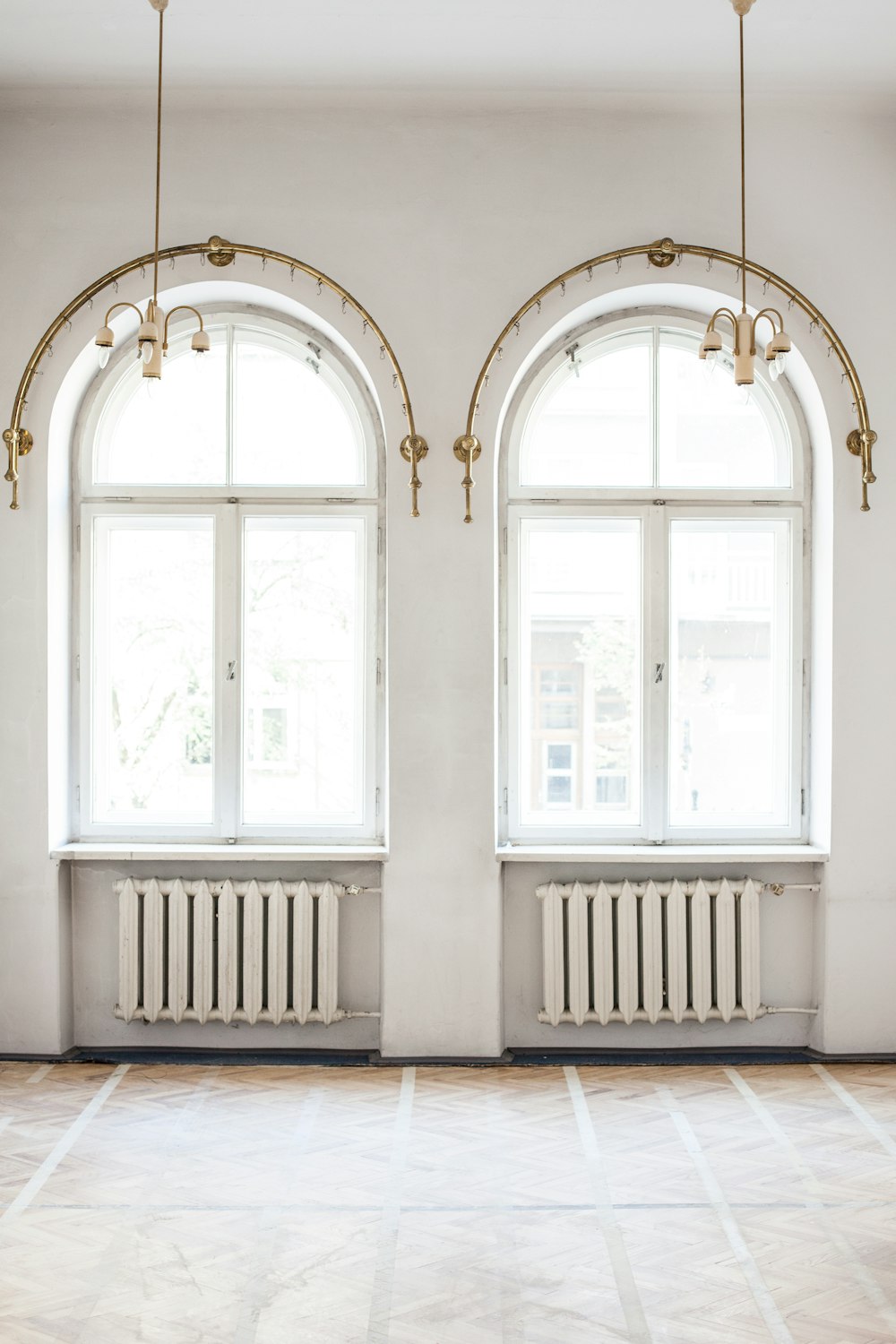 white wooden framed glass window