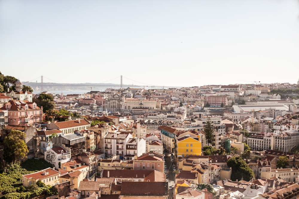 Veduta aerea degli edifici della città durante il giorno