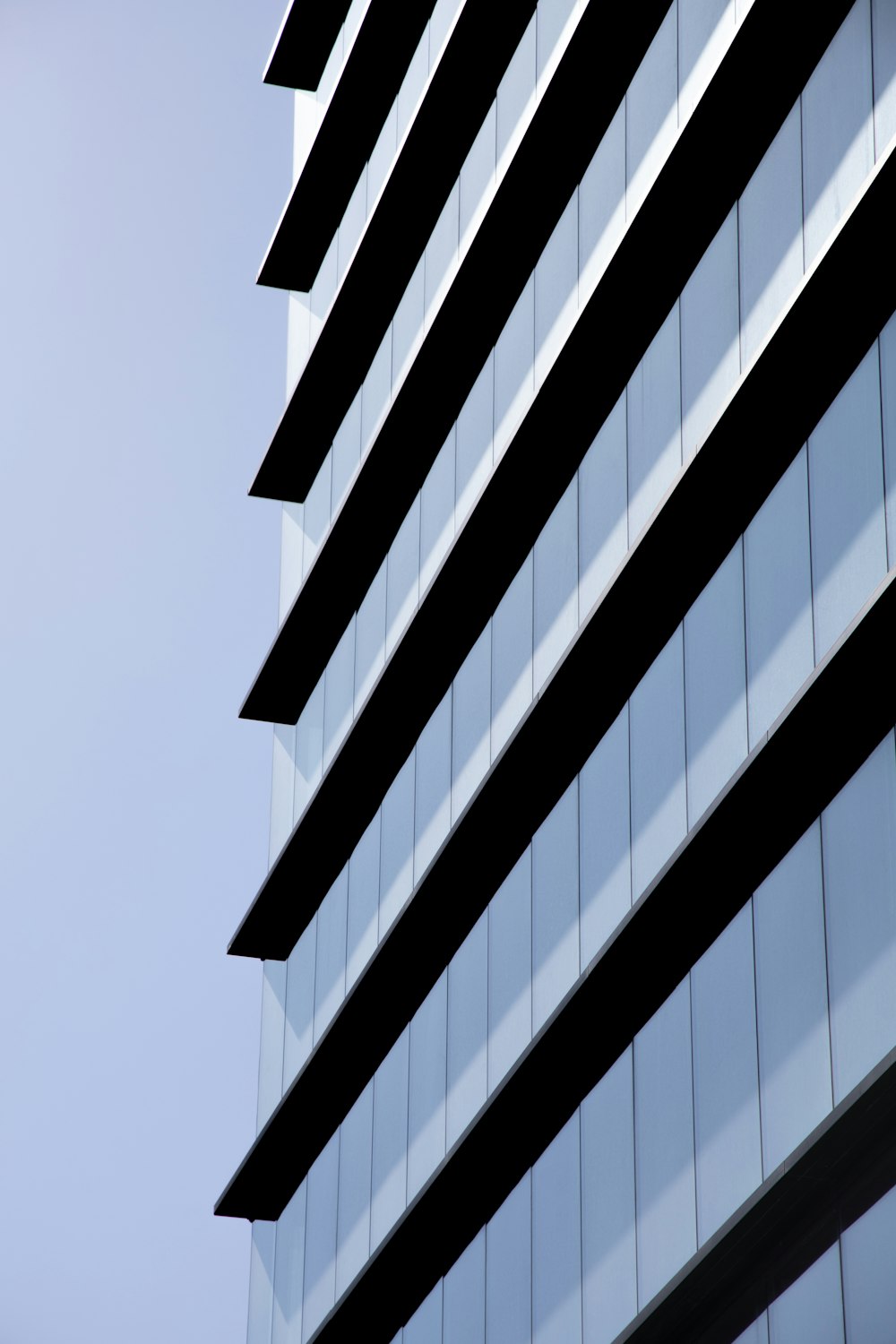 black and white striped building