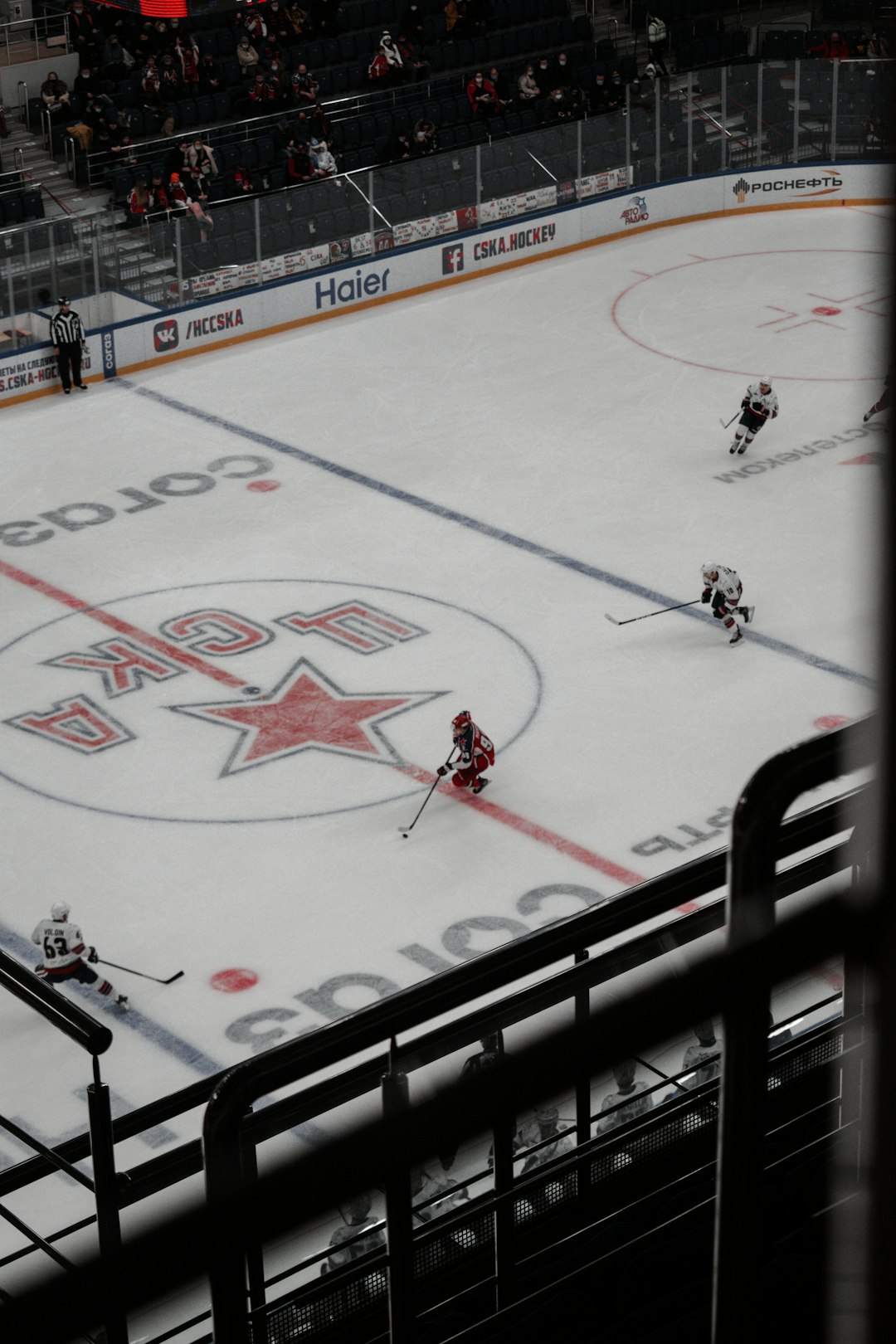 white and red ice hockey field