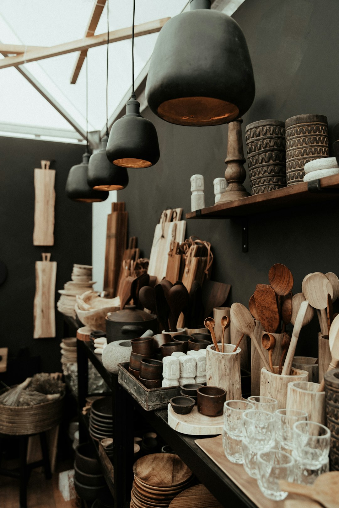 brown wooden rolling pin on brown wooden rack