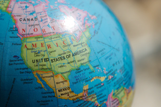 blue and brown desk globe