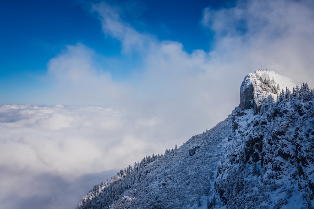 snow covered mountain under blue sky during daytime