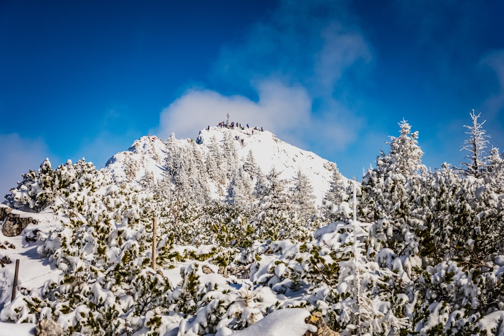 snow covered mountain under blue sky during daytime