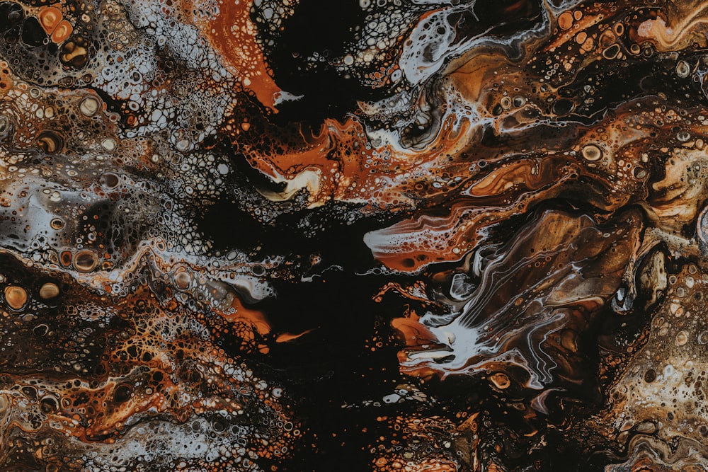 peinture abstraite noire et marron