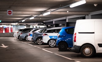 cars parked in parking lot