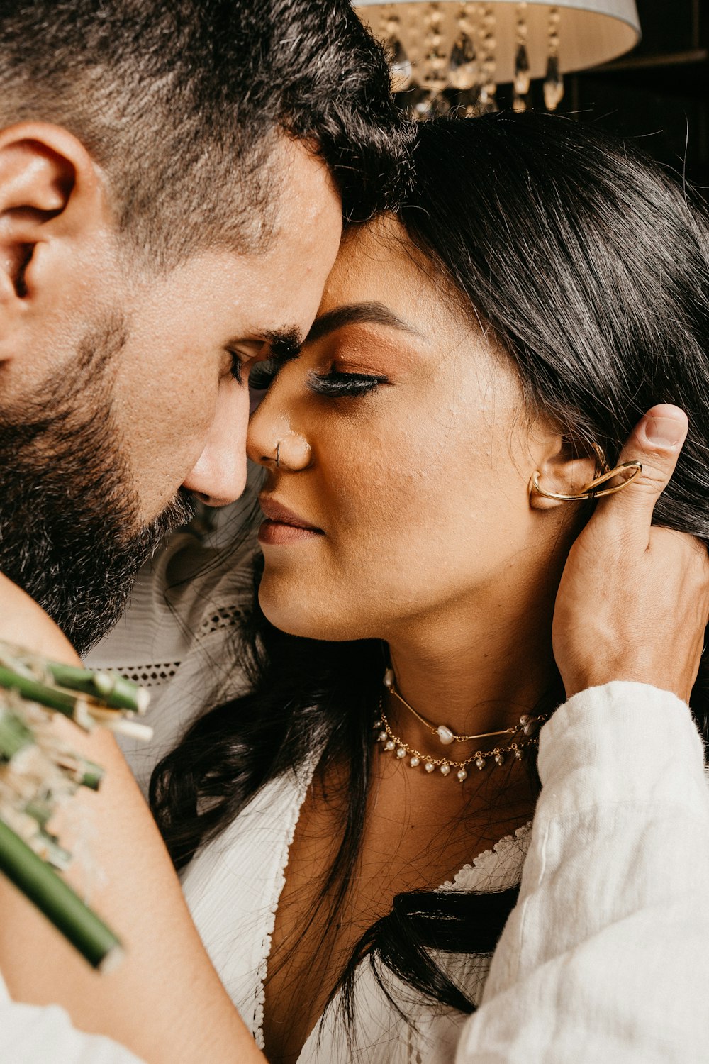 man and woman kissing each other