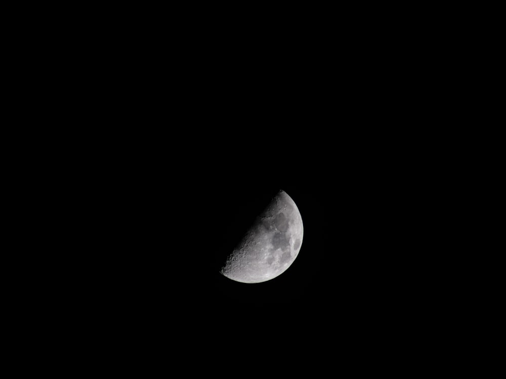 black and white half moon