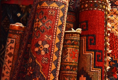 red white and black tribal textile