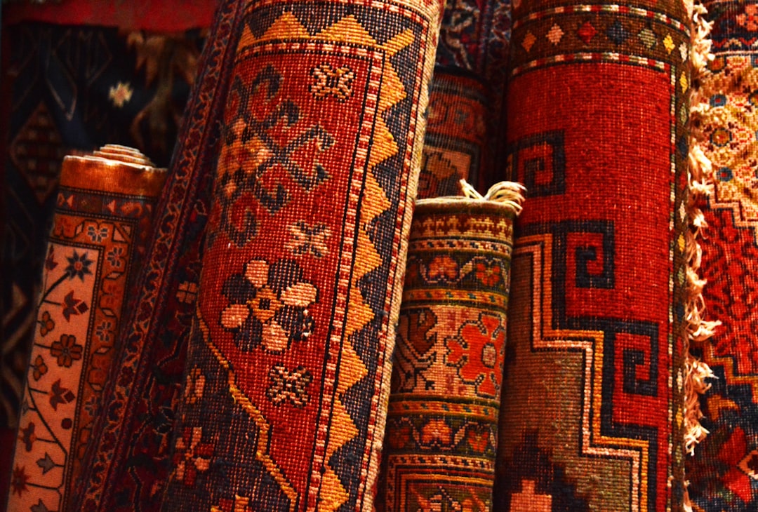  red white and black tribal textile rug