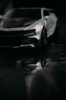 Sunlit car entrance with sparkling wet paint reflecting a fresh wash