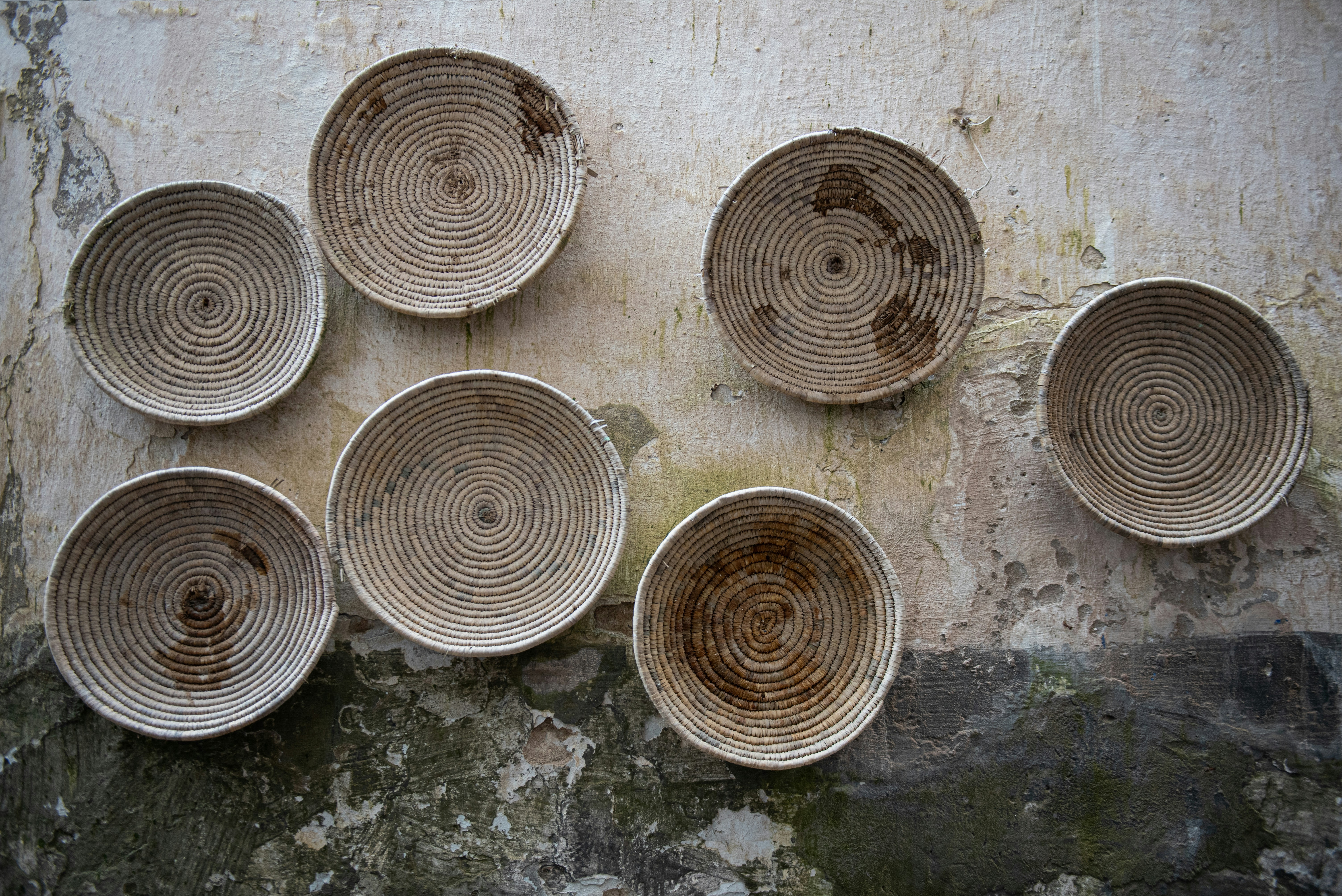 white and brown round decor