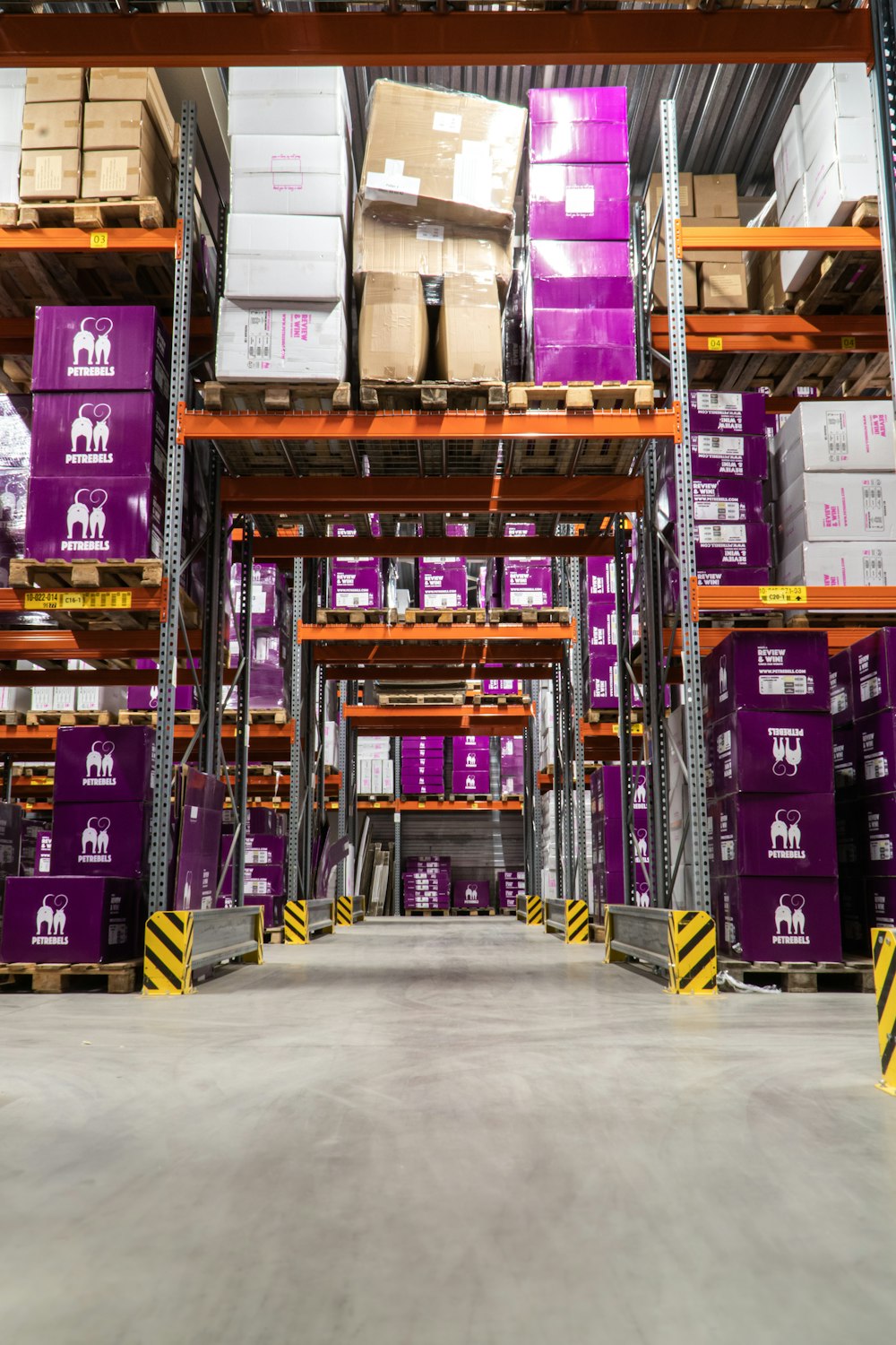 purple and brown wooden shelf