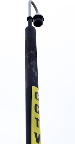 blue and white metal rod