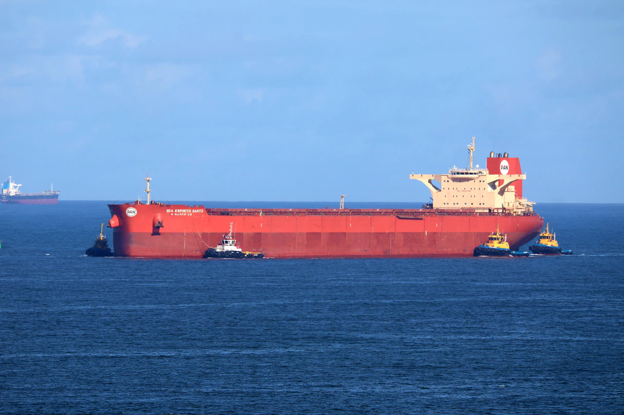 Large crude oil tanker at sea