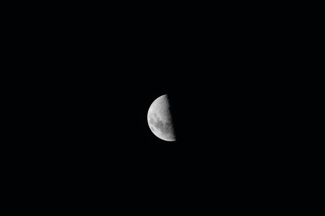 black and white half moon