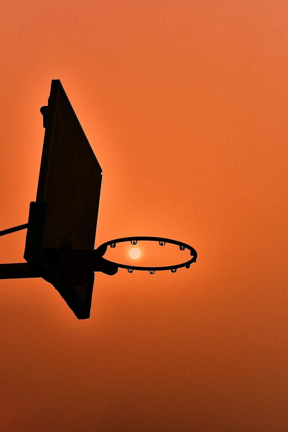 black basketball hoop with light
