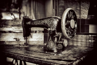 black and gold sewing machine