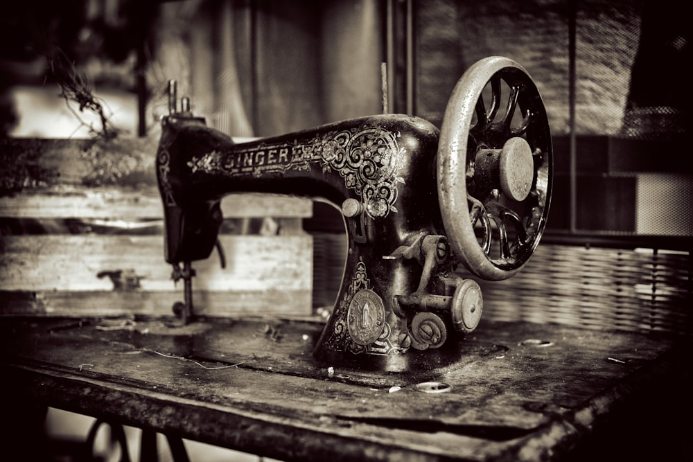 black and gold sewing machine