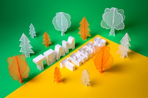 white and green house miniature