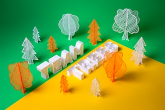 white and green house miniature