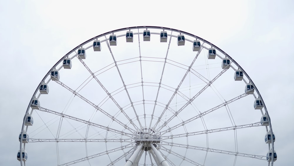 white and black ferris wheel