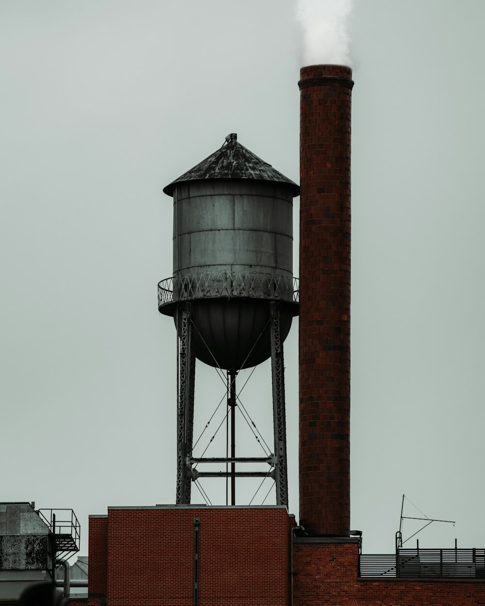 brown and gray metal water tank