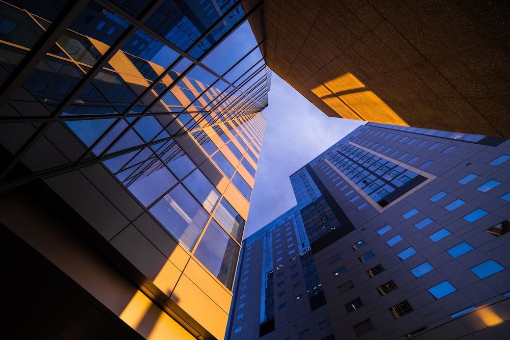 low angle photography of high rise building