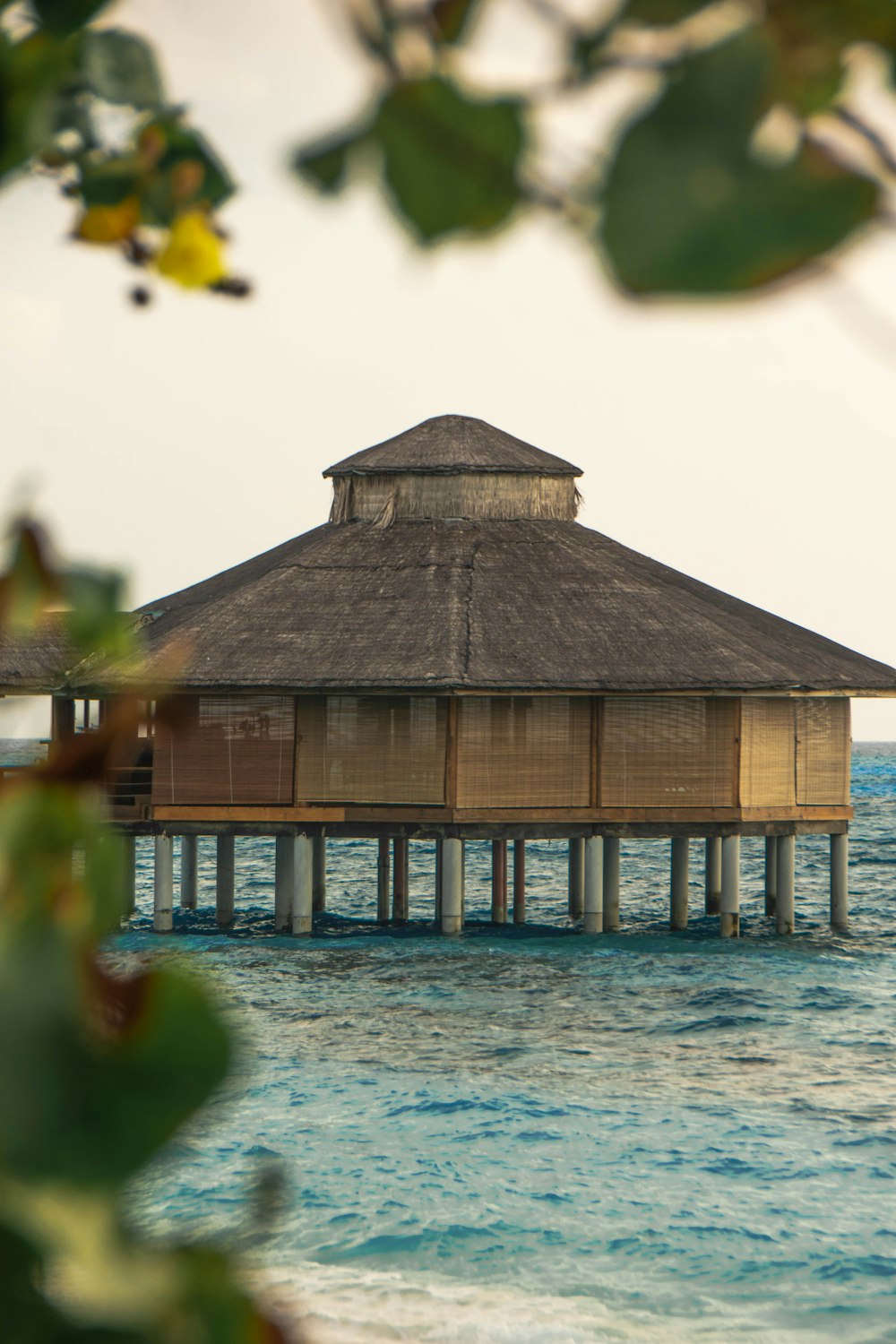 brown wooden house on body of water during daytime