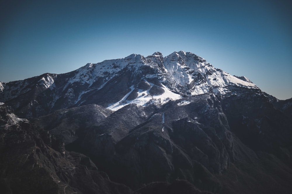 snow covered mountain under blue sky during daytime